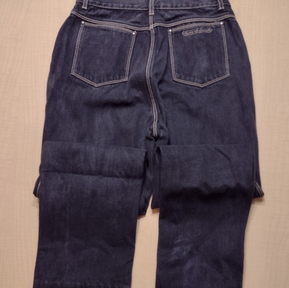 Vintage Gloria Vanderbilt High Rise Vintage 70's Black Gold Stitching Mom Jeans - Picture 10 of 15
